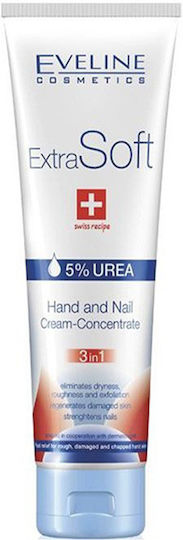 Eveline Extra Soft 3in1 Ενυδατική Κρέμα Χεριών & Νυχιών με Ουρία 100ml