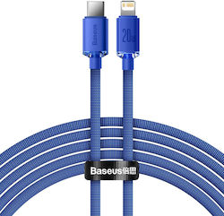 Baseus Crystal Shine Împletit USB-C la Cablu Lightning 20W Albastru 2m (CAJY000303)