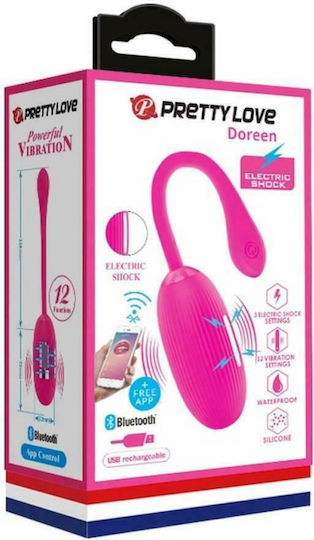 Pretty Love Doreen Vibrator Egg with Remote Control Smart Vibrator With Electric Shock 19cm Pink