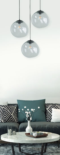 Home Lighting Ronda Κρεμαστό Φωτιστικό Διάφανο Μπάλα με Ντουί E27 30x30x200εκ.
