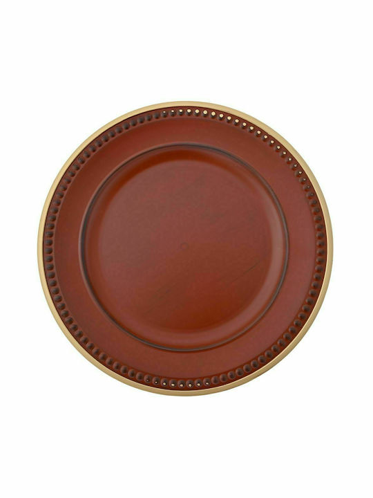 Iliadis Vintage Round Plastic Decorative Platter Bordeaux 33x33cm