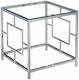 Square Glass Side Table Ασημί L55xW55xH55cm