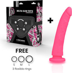 Delta Club Harness με Dildo 17cm σε χρώμα Pink