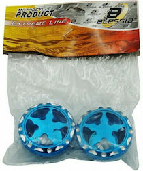 Motorcycle Axle Caps Blue Blue AU-08813
