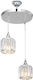 Pakketo PWL-1025 Pendant Light Silver with Crystals for Socket E27 30x70cm