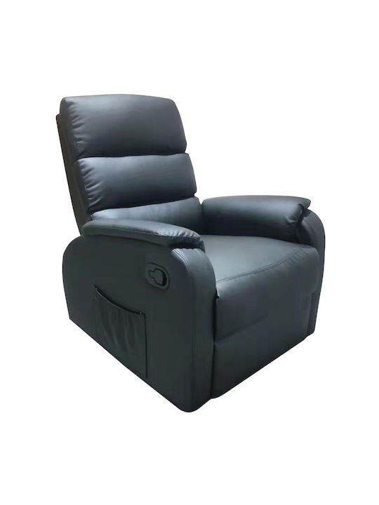 Hana Relax Armchair Massage Leatherette Black 77x90x99cm