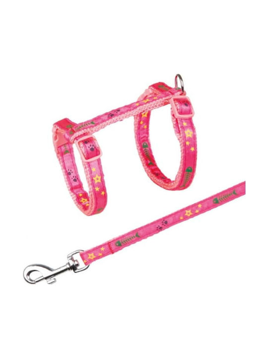 Trixie Σαμαράκι Γάτας με Οδηγό Ροζ 22 - 36cm