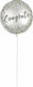 Balloon Foil Graduation Round Silver Congrats 46cm