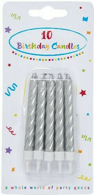 Procos Birthday Candle Regular in Silver Color 10pcs 89174