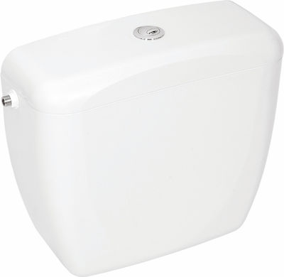 Siamp Rondo Universal Wall Mounted Plastic Low Pressure Rectangular Toilet Flush Tank White