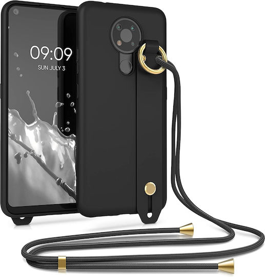 KWmobile Back Cover Silicone 1.3mm with Strap Black (Nokia 3.4)