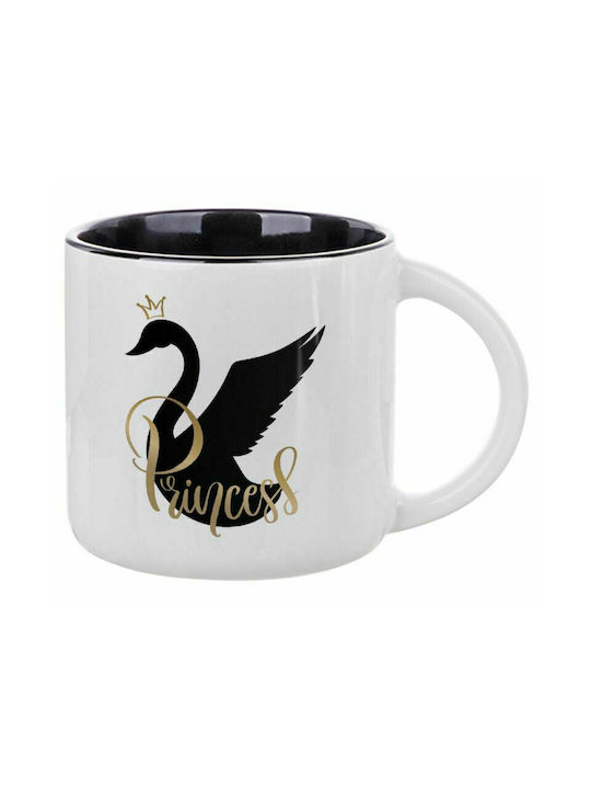 Swan Princess, Ceramic Mug 400ml White/Black