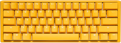 Ducky One 3 Mini Gaming Mechanical Keyboard 60% with Cherry MX Silent Red switches and RGB lighting (US English) Yellow