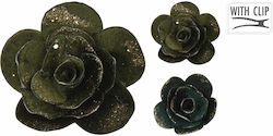 JK Home Decoration Декоративно Цвете за Направи си сам Проекти Черен 2бр 10x10см.