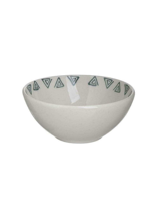 Inart Cereal Serving Bowl Round Ceramic White with Diameter 16cm 6pcs