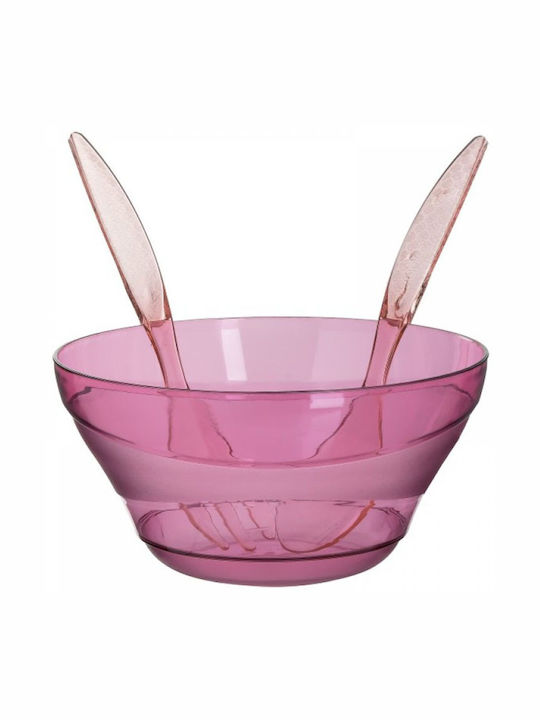 Click 6-60-150-0042 Plastic Salad Bowl with Salad Spoons Φούξια 25x25cm