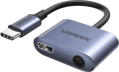 Ugreen Конвертор USB-C мъжки към 3.5mm / USB-C женски Сив 1бр (60164)