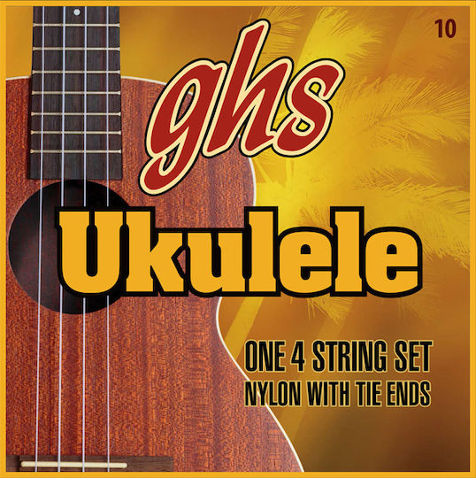 GHS Strings Set of Nylon Strings for Ukulele Nylon Ukulele Soprano/Concert - Black Nylon 25 - 36"