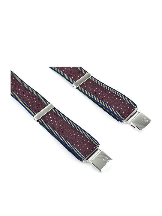 Victoria Suspenders Printed Burgundy