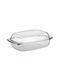 Click Oală Dreptunghiulară de Sticlă cu Capac de Sticlă 34x23cm 1buc
