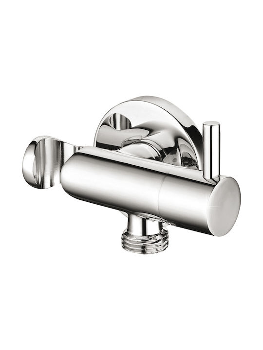 Ottone Meloda Shut-off Wall Mounted Bidet Diverter Valve Silver