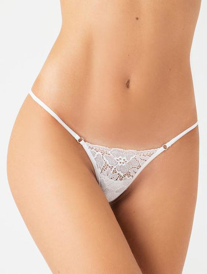 Milena by Paris 6752 Women's Sexy Slip with Lace White 006752-White-Silver