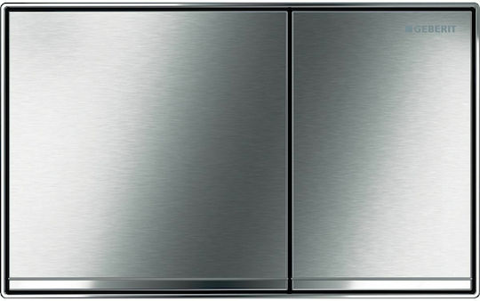 Geberit Sigma 60 Плочка за котлонче Двойно промиване Inox Браширана Хром
