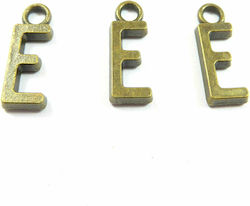 Metallic pendant letter bronze 17mm/50 letters E