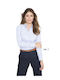 Beverly Long Sleeve Women's Cotton Shirt Light Blue Striped