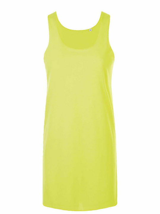 Sol's Cocktail Γυναικείο Κοντό Φόρεμα Παραλίας Neon Yellow