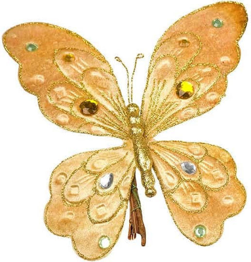 JK Home Decoration Weihnachtliche Figur Schmetterling Gold