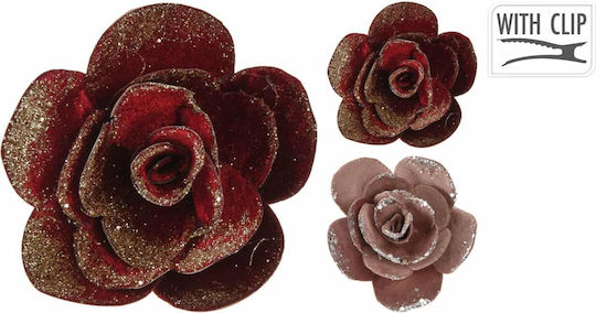 JK Home Decoration Χριστουγεννιάτικο Διακοσμητικό Λουλούδι Μήκους 10εκ. (Διάφορα Χρώματα)