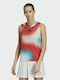 Adidas Melbourne Tennis Printed Match Tank Women's Athletic Blouse Sleeveless Red