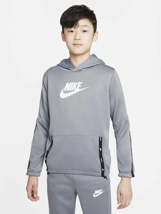 Παιδικό Φούτερ με Κουκούλα και Τσέπες Γκρι Sportswear