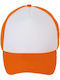 Sol's Bubble Trucker Cap White / Neon Orange