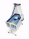 Beboulino Cradle Moon with Mattress and Wheels White