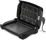 Life Steakhouse Tabletop 1100W Electric Grill with Lid and Adjustable Thermostat 34x26cm