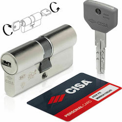 Cisa Lock Cylinder Security 75mm (35-40) with 5 Keys Silver