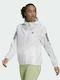 Adidas Own the Run Women's Running Short Sports Jacket Windproof for Winter with Hood White