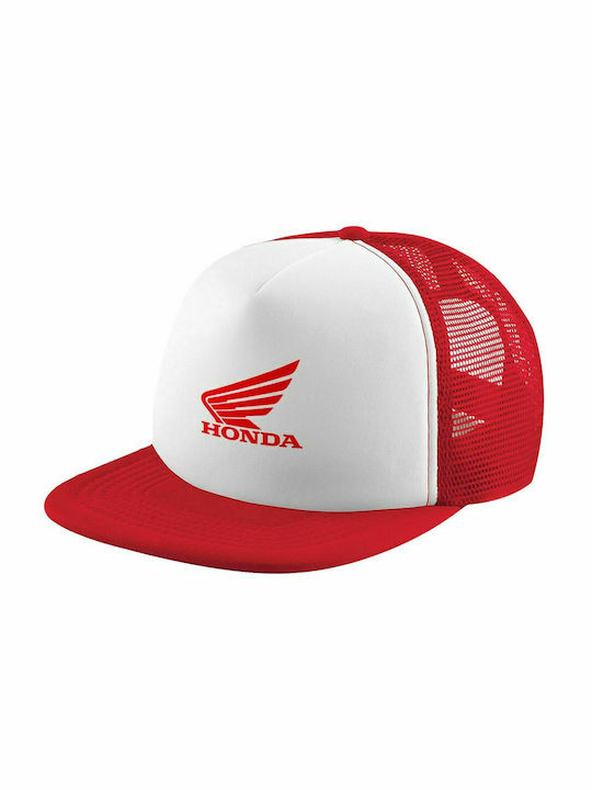 Honda, Καπέλο Ενηλίκων Soft Trucker με Δίχτυ Red/White (POLYESTER, ΕΝΗΛΙΚΩΝ, UNISEX, ONE SIZE)