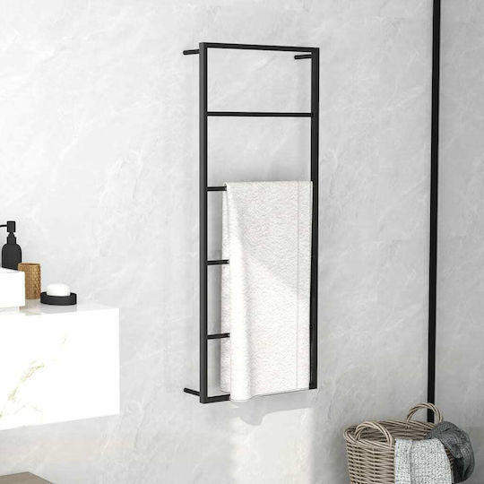 vidaXL Wall-Mounted Bathroom Ladder with 6 Positions ​115x115cm Black