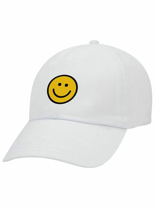 Smile classic, Καπέλο Ενηλίκων Baseball Λευκό 5-φύλλο (POLYESTER, ΕΝΗΛΙΚΩΝ, UNISEX, ONE SIZE)