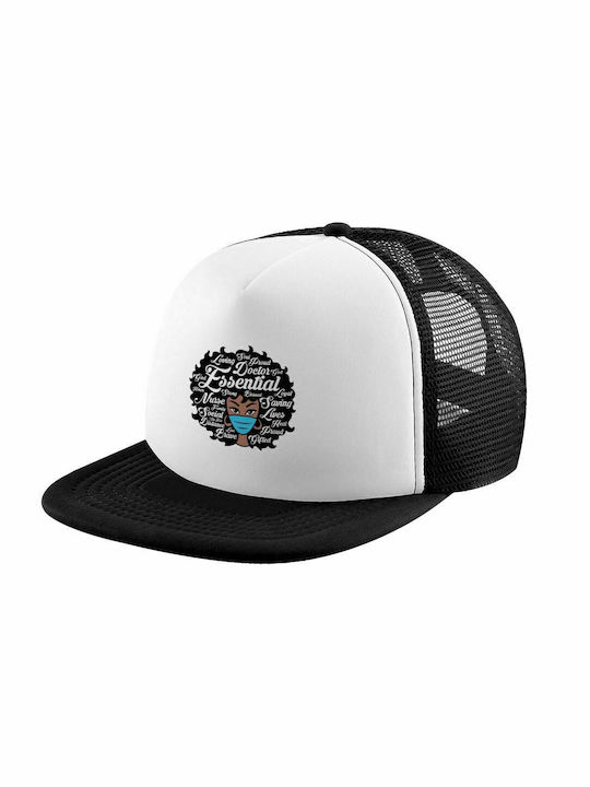 i love melanin, Adult Soft Trucker Hat with Mesh Black/White (POLYESTER, ADULT, UNISEX, ONE SIZE)