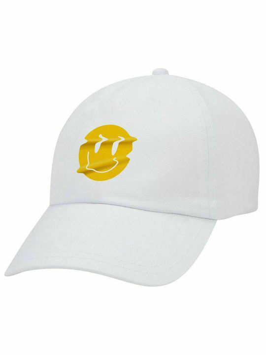 Smile avatar distrorted, Καπέλο Ενηλίκων Baseball Λευκό 5-φύλλο (POLYESTER, ΕΝΗΛΙΚΩΝ, UNISEX, ONE SIZE)