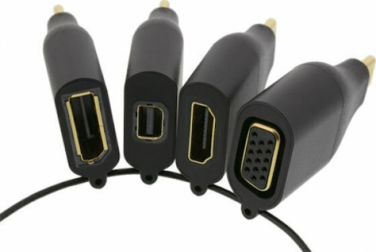 Deltaco Konverter USB-C männlich zu DisplayPort / HDMI / USB-C / VGA / Mini-DisplayPort weiblich 1Stück USBC-AR1