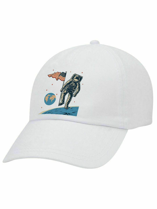 Adult White 5-Panel Baseball Cap (POLYESTER, ADULT, UNISEX, ONE SIZE)