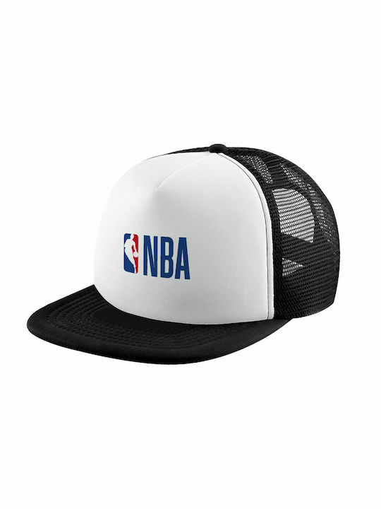 NBA Classic, Adult Soft Trucker Hat with Mesh Black/White (POLYESTER, ADULT, UNISEX, ONE SIZE)