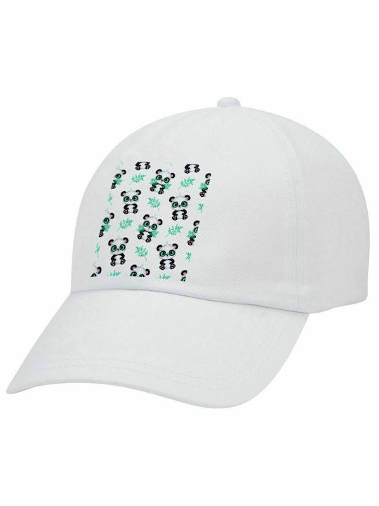 Panda, Καπέλο Ενηλίκων Baseball Λευκό 5-φύλλο (POLYESTER, ΕΝΗΛΙΚΩΝ, UNISEX, ONE SIZE)
