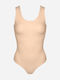 Frauen Bodysuit Damen-Bodysuits Beige