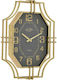 Inart Wall Clock Metallic Gold/ Black 50x62cm